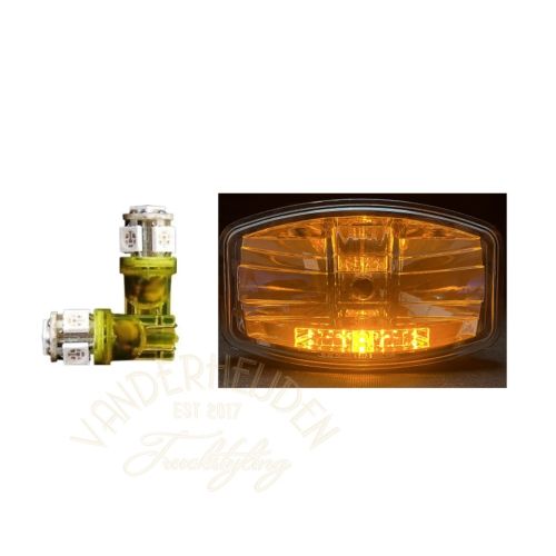 Stadslicht T10 insteek LED oranje 9-32 Volt - 2 stuks