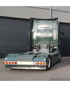 RVS achterbumper met 8 ronde led lamp gaten