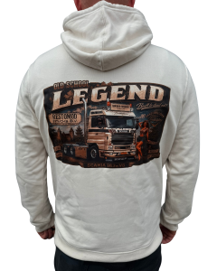 Hoodie Old School Legend Scania 163M V8 Off White